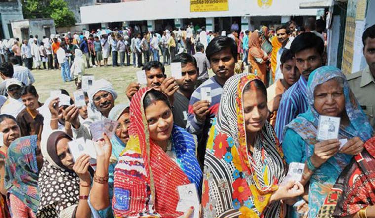 [File] Men stood behind women in the numbers with 59.53 per cent women showing up to cast their votes | PTI