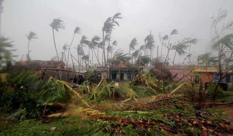 Damaged structures and uprooted tress lie along a road in Puri district after Cyclone Fani hit Odisha | AP