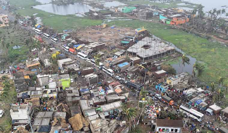 PM Modi conducts aerial survey of cyclone-ravaged areas in Odisha