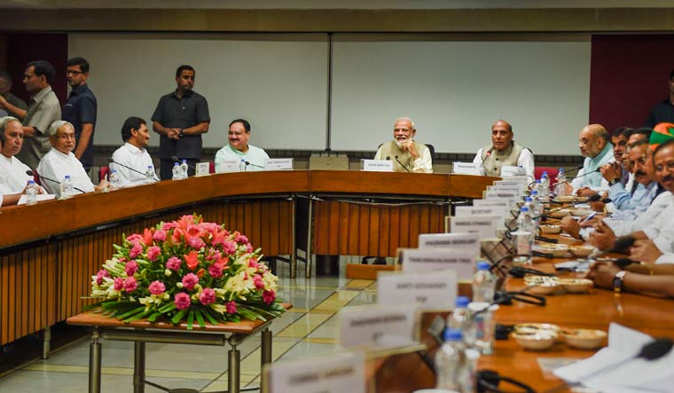 Prime Minister Narendra Modi chairs a meeting of the heads of various political parties in New Delhi | PTI