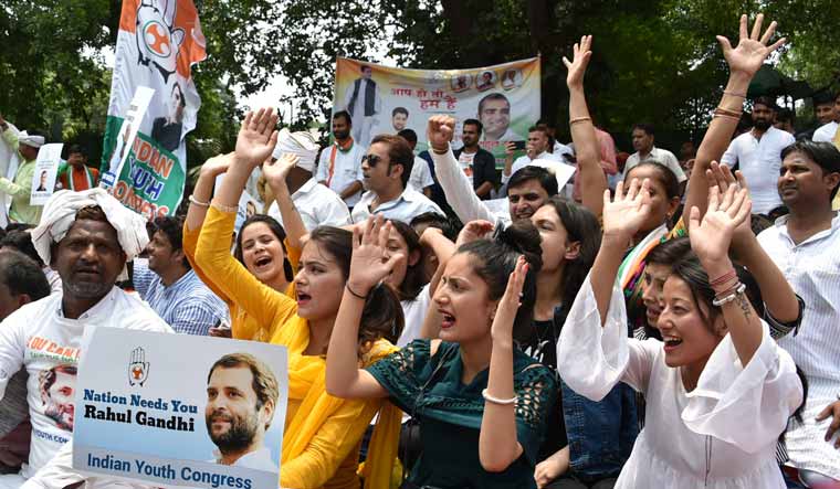 Youth Congress protest Rahul Aayush Goel