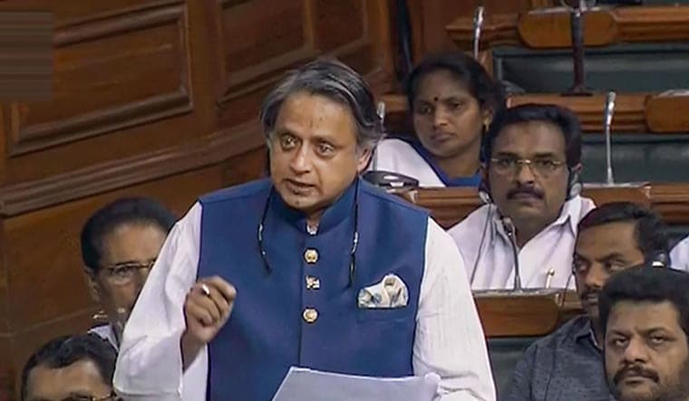 Congress MP Shashi Tharoor speaks in the Lok Sabha during the budget Session of Parliament | PTI