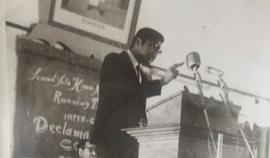 R.D. Singh at a university debate in Chandigarh in 1971 | Supplied