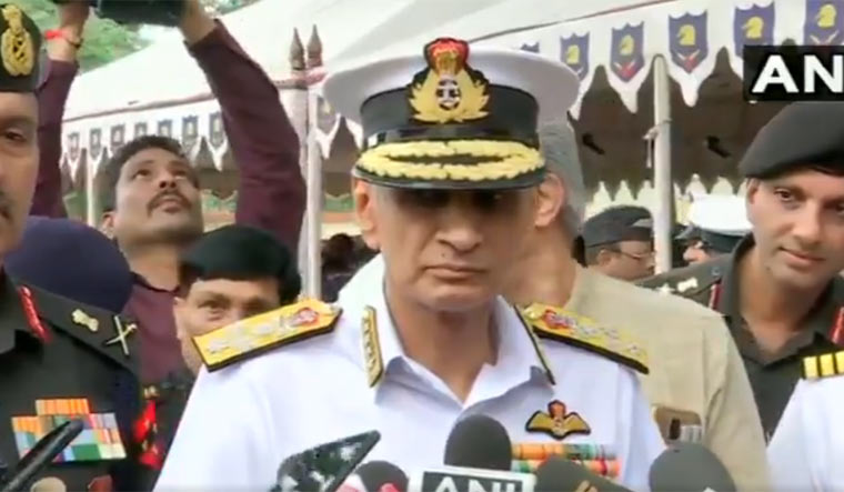 Navy Chief Admiral Karambir Singh | Video grab/Twitter/ANI