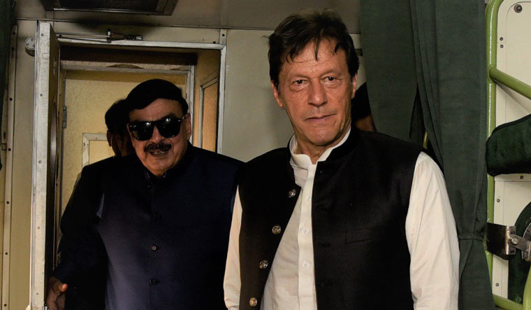Sheikh Rashid Ahmad with Pakistan PM Imran Khan | Twitter handle of Sheikh Rashid Ahmad