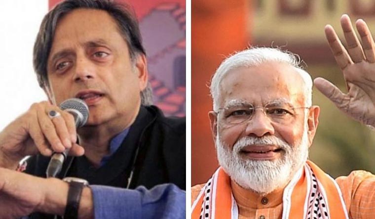 Shashi Tharoor and Narendra Modi