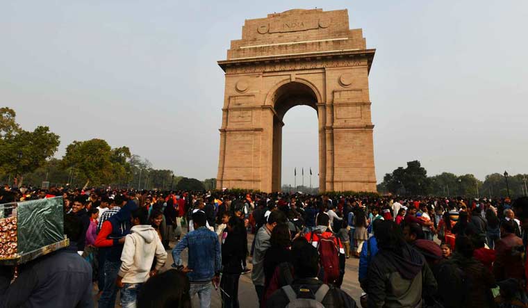 Visitors gather at India Gate on the first day of the New Year | Sanjay Ahlawat