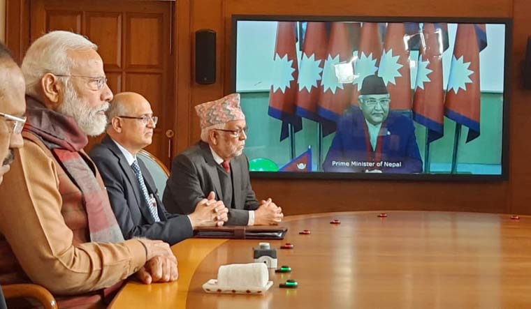The project was launched jointly by Indian PM Narendra Modi and Nepal PM KP Sharma Oli via a video link | Twitter handle @PMO