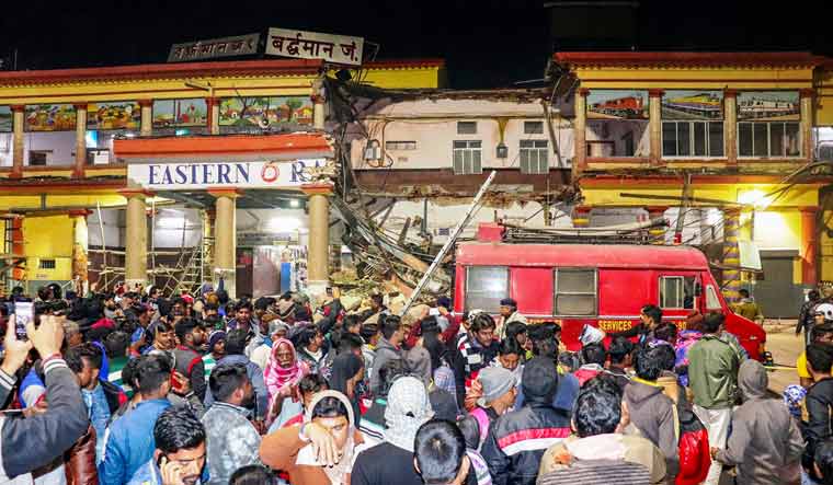 A portion of the Barddhaman Railway station building collapsed in Burdwan district of West Bengal | PTI