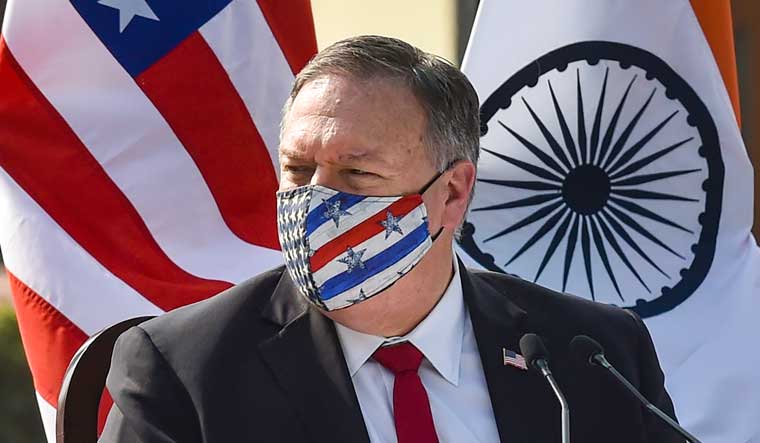 US Secretary of State Mike Pompeo during a press statement, at Hyderabad House in New Delhi | PTI