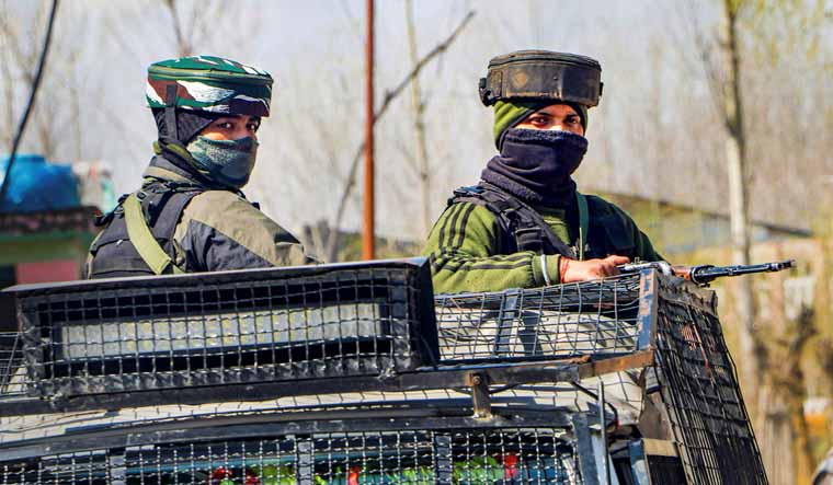 [File] Indian Army soldiers stand guard in Anantnag | PTI