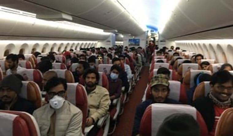 Indians evacuated from Italy amid the coronavirus outbreak in the Air India flight from Milan | via ANI