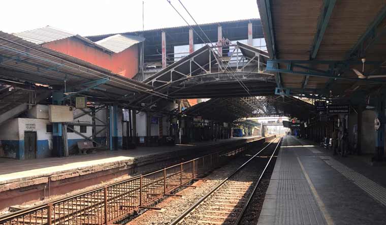 Empty-railway-station-Mumbai-local-Amey