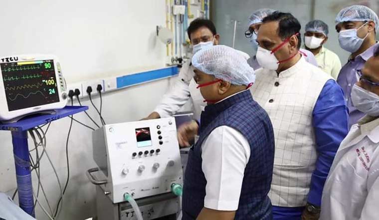 The ventilator was tested in the presence of Chief Minister Vijay Rupani and his deputy Nitin Patel | Twitter