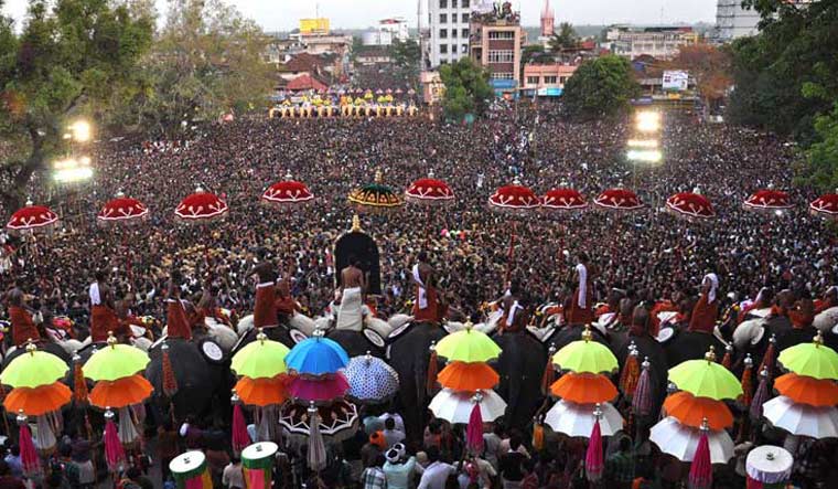 The spectacular event takes place in front of the Vadakkunnathan temple in the city | Manorama