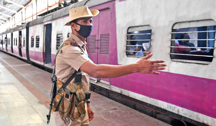 A Railway Protection Special Force (RPSF) personnel on duty