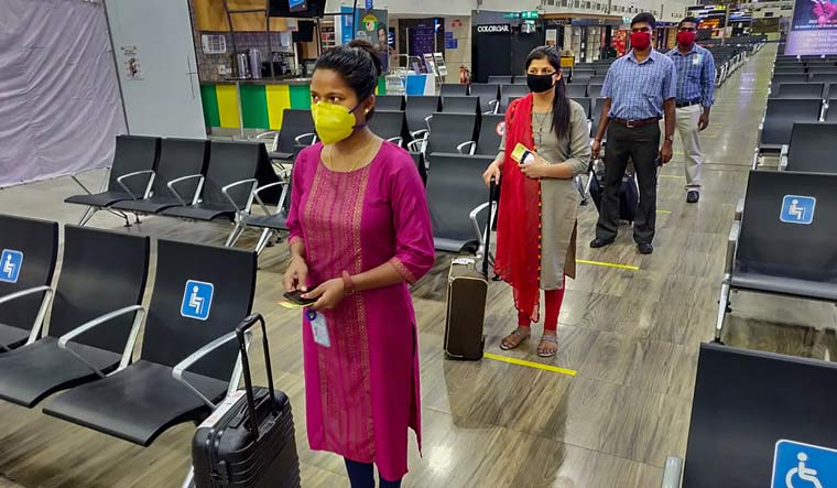 Preparations underway at the Chennai airport for a calibrated resumption of flights from May 25 | PTI