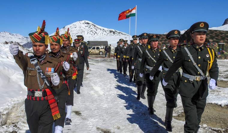 [File]  Indian and Chinese soldiers jointly celebrate the New Year 2019 at Bumla along the Indo-China border in Arunachal Pradesh | PTI