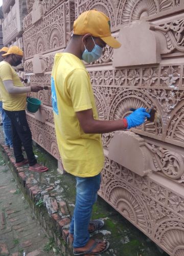 Cleaning operations at the Ram Janmabhoomi Nyas Karyashala  | Sourced Image