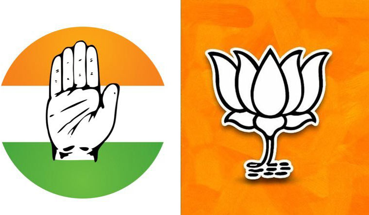 Logos of Congress and BJP