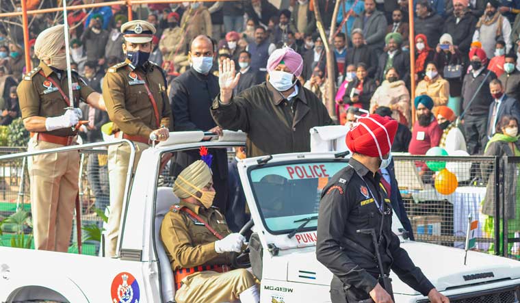 Punjab Chief Minister Capt Amarinder Singh inspects a guard of honor during the 72nd Republic day celebrations at Polo Ground in Patiala | PTI