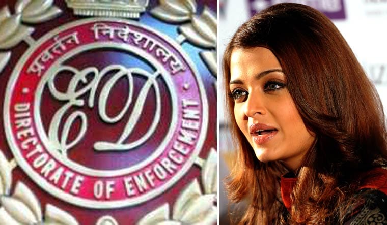 Collage: Enforcement Directorate logo, Aishwarya Rai Bacchan | File, Salil Bera