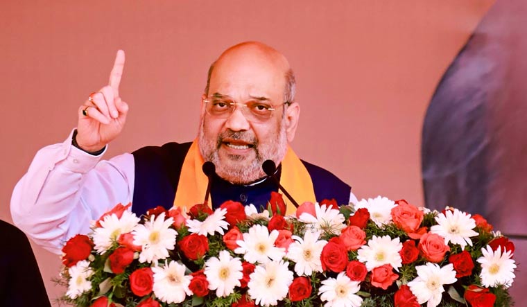Union Home Minister and senior BJP leader Amit Shah addresses a public meeting at Karaikal in Puducherry | PTI