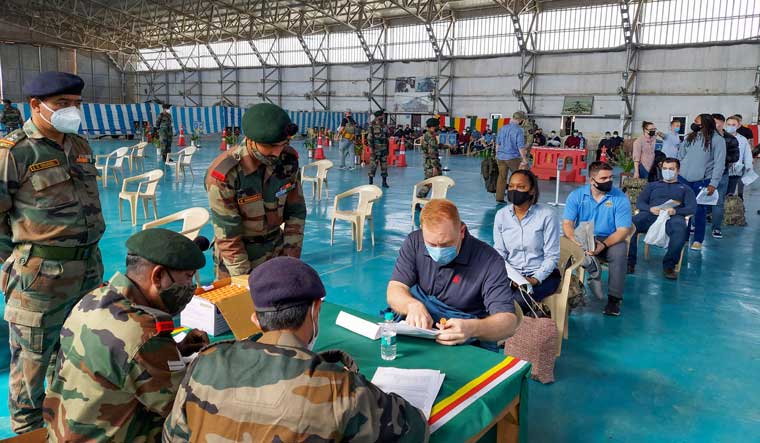 US Army soldiers on their arrival in Suratgarh, Rajasthan to participate in the 16th edition of annual bilateral joint exercise | PTI