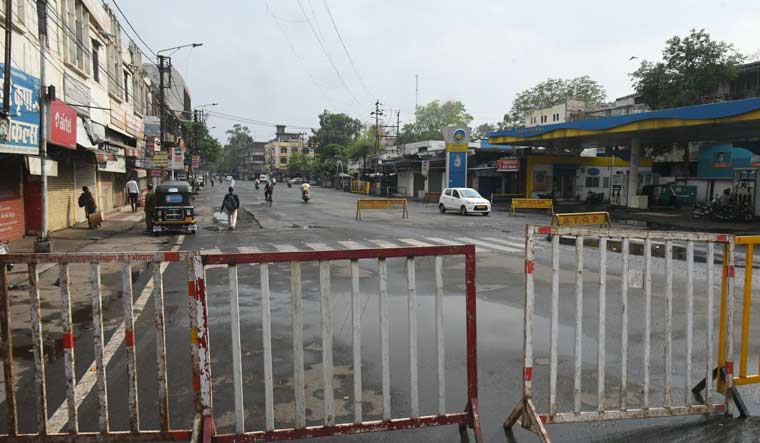 A deserted view of Hamidia Road during Lockdown in Bhopal | PTI