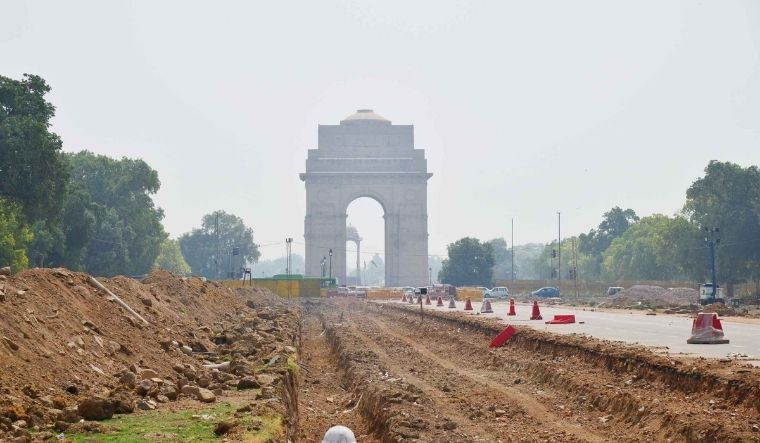 [File]Work in progress at Rajpath for Central Vista redevelopment project | Sanjay Ahlawat