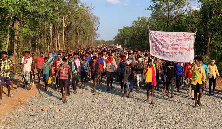 Villagers protesting in Silger | Raja Rathour