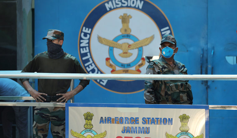  Security personnel stand guard outside IAF station in Jammu | PTI