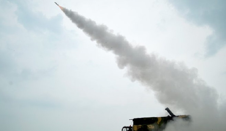 The missile was test-fired at around 12:45 pm from a land-based platform | Twitter/DRDO