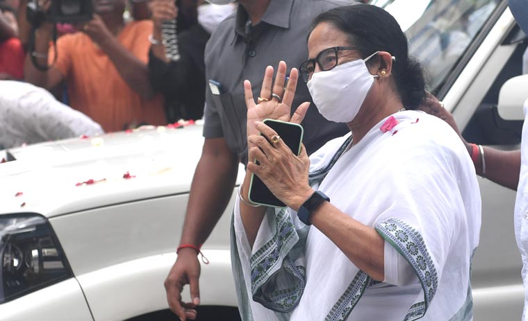 Chief Minister Mamata Banerjee arrives at Bhawanipur to attend a TMC workers' meeting | Salil Bera