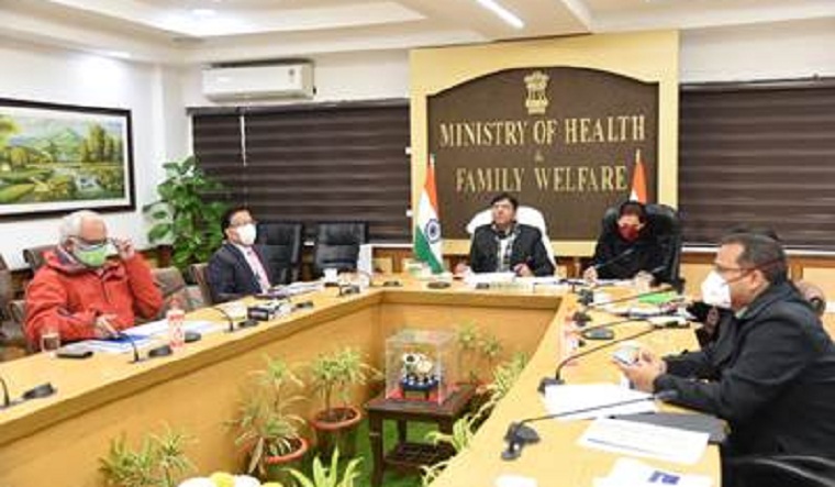Union Health Minister Mansukh Mandaviya chairs a Covid-19 review meeting | PIB