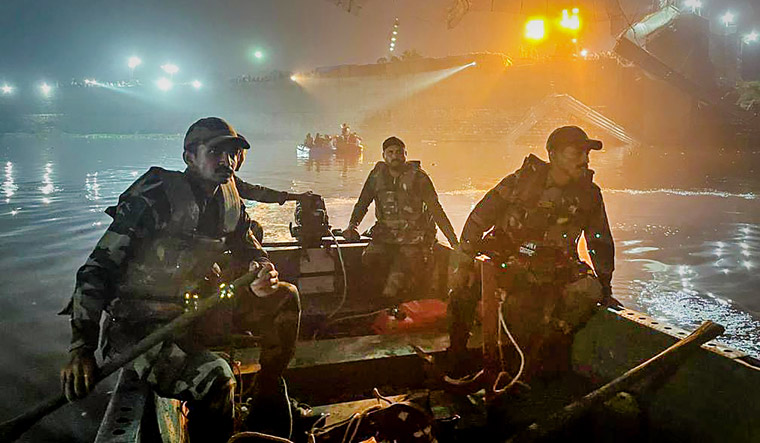 Army personnel during a rescue operation in Morbi | PTI