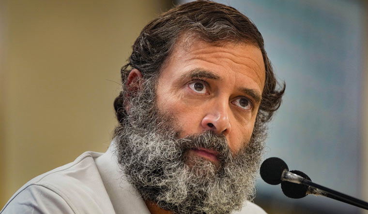 Congress leader Rahul Gandhi addresses a press conference at AICC HQ, in New Delhi | PTI