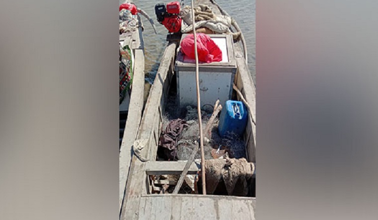 One of the seized Pakistani fishing boat | Twitter / ANI