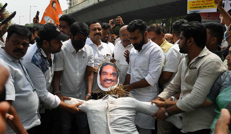 Karnataka Congress MLCs protest BPC