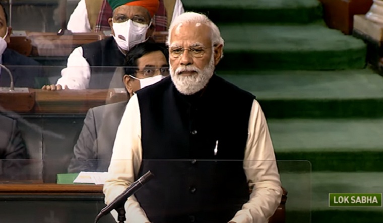 Prime Minister Narendra Modi speaks in Lok Sabha | PTI