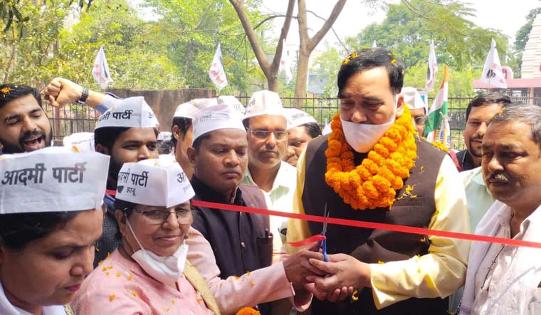 Chhattisgarh AAP in-charge Gopal Rai opens new office of the party in Raipur | Twitter / AAP Chhattisgarh