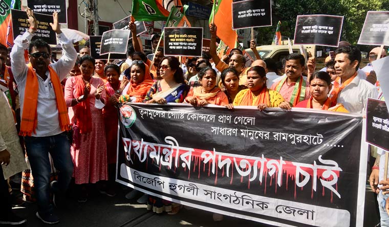 BJP activists protest in Kolkata over the 