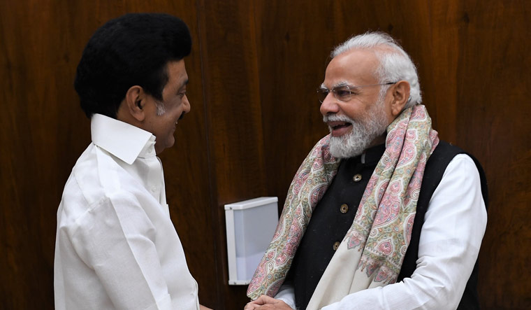 Tamil Nadu CM M.K. Stalin meets Prime Minister Narendra Modi | Twitter/PMO