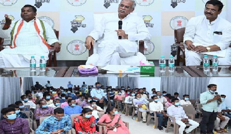 CM Bhupesh Baghel meeting delegation of people displaced due to Maoist violence