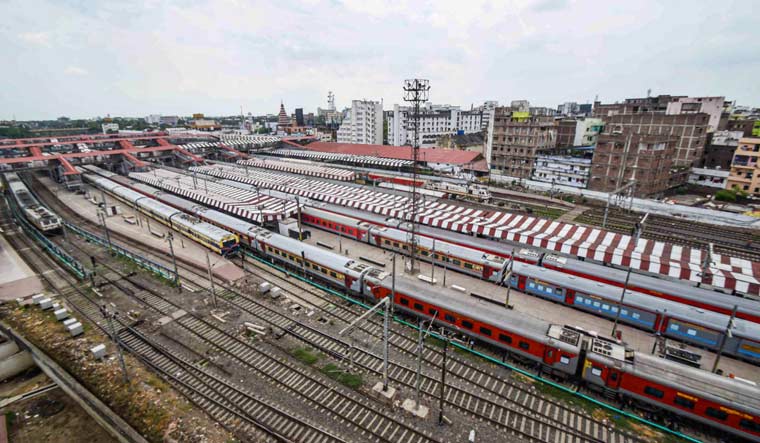 Trains stand parked at Patna railway station | PTI