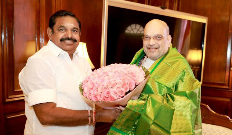 AIADMK leader Edappadi Palaniswami with Union Home Minister Amit Shah | Twitter/AIADMKOfficial