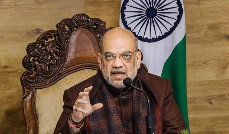 Union Home Minister Amit Shah speaks during a press conference in Jammu | PTI