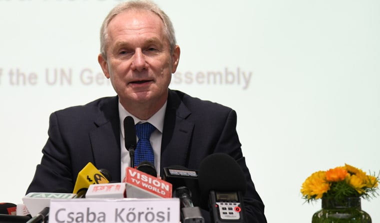 UN General Assembly president Csaba Korosi | Sanjay Ahlawat 