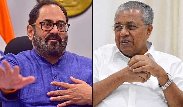 Rajeev Chandrasekhar and Pinarayi Vijayan 