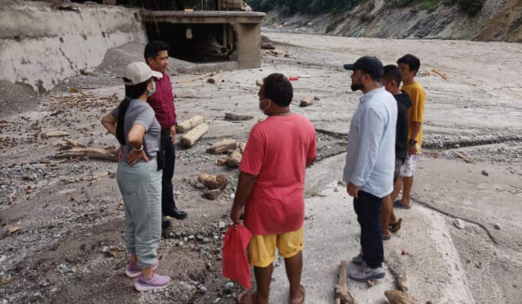 District Incident Response System (IRS) team visits a flood-hit area in Pakyong, in Sikkim | PTI